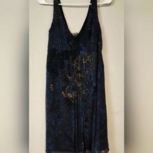 Papell Boutique Black and Gold Mini Dress